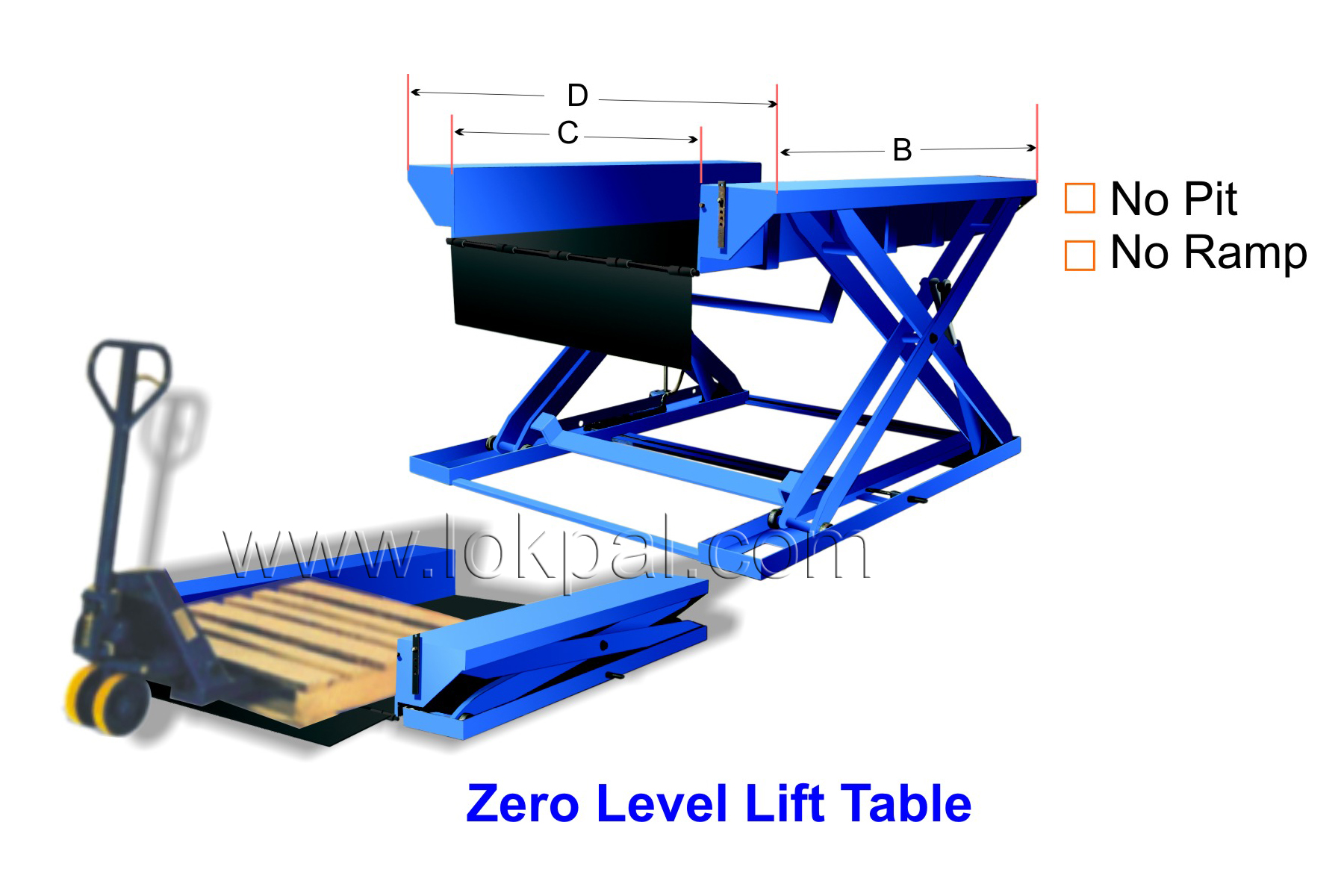 Zero Level Lift Table
